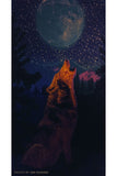 Howling Wolf Tapestry in 3D and Glow in the Dark