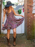 Tie Dyed Short Boho Dress With Open Back & Layers