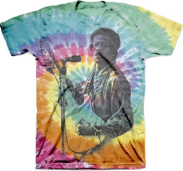 Jimi Hendrix Photo on Retro Spiral Tie Dye