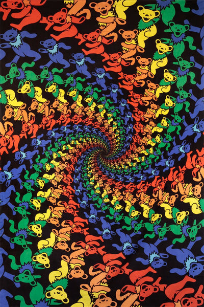 Grateful Dead Spiral Bears Tapestry in 3D