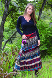 100% Wool Maxi Skirt With Snap Closurse and Pouch