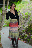 Batik Below Knee Skirt with Angle Cut Hem