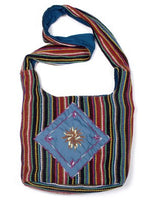 Striped Diamond Embroidered Bucket Bag