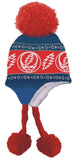 Grateful Dead Knit Flap Hat with Pom-Pom and Steal Your Face