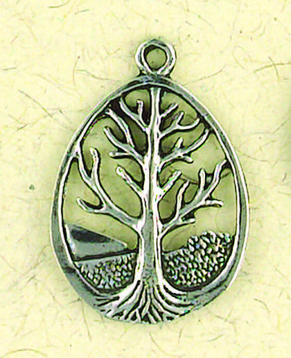 Tree of Life Pewter Oval Pendent on a 33" Chord