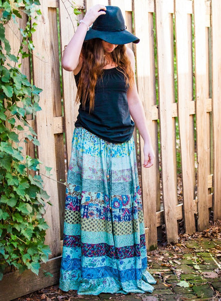 Tiered Panel Patch Skirt