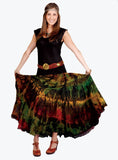 Long Tiered Cotton Mudmee Tie Dye Skirt